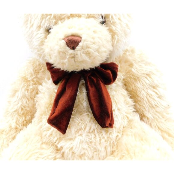 Vintage Caltoy Large 24" Cream Teddy Bear Plush Brown Bow - Picture 3 of 6